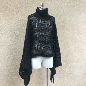 Sisley wool-blend sweater poncho